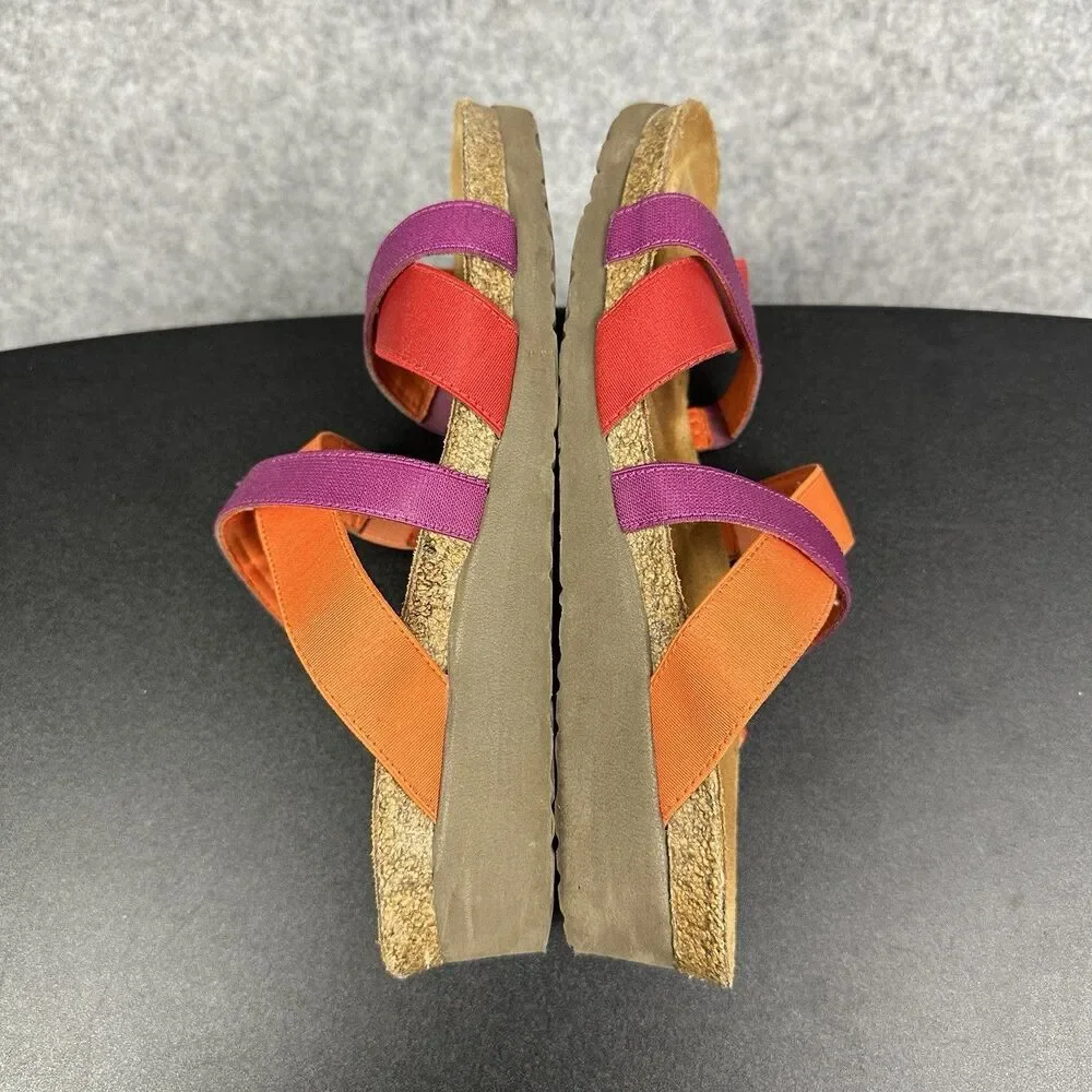 Naot Roxanna Stretch Sandals Womens Size US 8 Red Orange Strappy Slip On EU 39